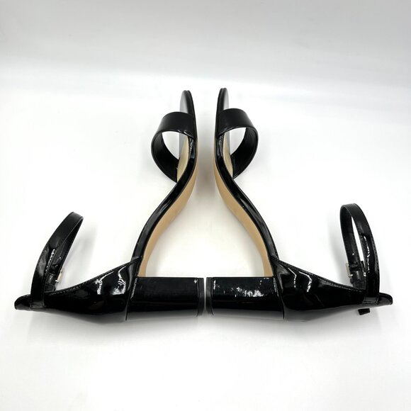 8.5W 8.5 WIDE WIDTH Nine West Pruce 3 Black Patent Block Heels Sandals‎ Shoes - Picture 8 of 15